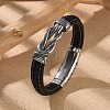 Braided Microfiber Leather Cord Bracelets for Men BJEW-Z081-03P-01-2