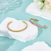 4Pcs 2 Colors C-Shaped 201 Stainless Steel Grooved Cuff Bangles STAS-UN0065-25A-2