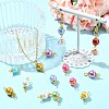 100Pcs 10 Styles Round Baking Paint Pearlized Glass Pearl Connector Charms PALLOY-CJ00118-6