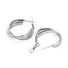 Tarnish Resistant 202 Stainless Steel Hoop Earrings EJEW-A041-02P-2