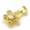 Flower Rack Plating Brass Micro Pave Cubic Zirconia Pendant KK-H485-01G-06-2