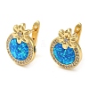 Rack Plating Brass Synthetic Opal Hoop Earrings for Women EJEW-P277-03C-G-1