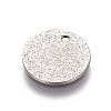 Non-Tarnish 304 Stainless Steel Textured Pendants X-STAS-I098-01-12mm-P-2