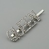 Word QUEEN Alloy Rhinestone Hair Bobby Pins FIND-WH0152-34G-S-1