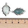 Natural Green Fluorite Faceted Leaf Pendants G-I375-04P-01-3