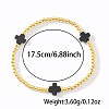 Brass Round Beaded Stretch Bracelets ZM9543-1-2