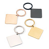 4Pcs 4 Styles Stainless Steel Keychains KEYC-TA0004-81C-2