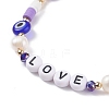 Love Word Acrylic & Heishi Polymer Clay Beaded Stretch Bracelet Sets BJEW-TA00069-6