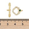 Brass Micro Pave Clear Cubic Zirconia Toggle Clasps KK-K391-15G-4