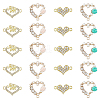 DICOSMETIC 32Pcs 4 Styles Alloy Crystal Rhinestone Connector Charms FIND-DC0003-53-1