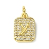 Rack Plating Brass Micro Pave Clear Cubic Zirconia Charms KK-G501-01Y-G-1