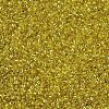 Yellow 11/0 Grade A Round Transparent Glass Seed Beads X-SEED-Q007-F35-2