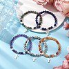 5Pcs 6mm Gemstone Round Beaded Stretch Bracelets Sets BJEW-JB10947-2