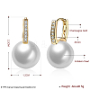 Brass Cubic Zirconia Hoop Earrings EJEW-BB31696-E-3