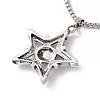 Alloy Star Pendant Necklace with 304 Stainless Steel Box Chains NJEW-C007-08AS-3