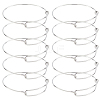 10Pcs 304 Stainless Steel Expandable Bangle for Girl Women BJEW-DC0001-03-1