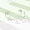 Starfish 304 Stainless Steel Cuff Bangles for Women BJEW-Z176-01P-2