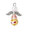 Handmade Millefiori Glass Pendants PALLOY-JF04573-01-3