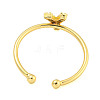 Rack Plating Brass Open Cuff Rings for Women RJEW-F162-02G-Y-3