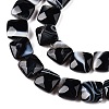 Dyed Natural Black Banded Agate/Striped Agate Beads Strands G-T138-170-3