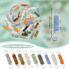 45Pcs 9 Colors Natural Mixed Gemstone Copper Wire Wrapped Rectangle Connector Charms PALLOY-FH00091-2
