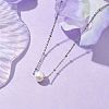 Round Natural Cultured Freshwater Pearl Pendant Necklaces X-NJEW-JN04965-2