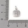 Rack Plating Brass Micro Pave CLear Cubic Zirconia Charms KK-E110-14P-F-3