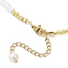 Shell Pearl Bead & Glass Seed Beads Beaded Necklaces for Women NJEW-MZ00073-01-5