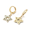 Star Real 18K Gold Plated Brass Dangle Leverback Earrings EJEW-L268-033G-02-2