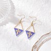 Handmade Glass Seed Beads Rhombus Dangle Earrings EJEW-MZ00542-05-1