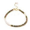 Natural Unakite Bead Bracelets BJEW-E098-08G-1