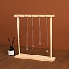 Wood Bracelet Organizer Diaplsy Stands with 5Pcs Metal Hooks WD-CBA482F-02-1