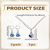 Rhinestone Teardrop Hoop Earrings & Pendant Necklace SJEW-LP0001-62B-2