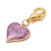 Alloy Enamel Heart Pendant Decorations HJEW-JM02520-5