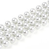 8.2MM Baking Paint Pearlized Glass Pearl Round Beaded Long Necklaces HY-T002-03A-5