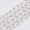 Handmade ABS Plastic Imitation Pearl Beaded Chains CHS-T003-01G-4