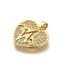 Rack Plating Brass Micro Pave Cubic Zirconia Pendants KK-L226-001G-08-2