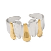 Hammered 304 Stainless Steel Cuff Bangles for Women BJEW-Z177-01GP-03-4