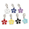 Rack Plating Alloy Enamel Flower European Dangle Charms FIND-B034-55P-1