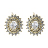 Brass Micro Pave Clear Cubic Zirconia Stud Earrings for Women EJEW-F363-03G-2
