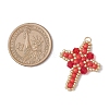 Glass Seed Beaded Cross Pendants PALLOY-MZ00826-02-2
