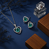 Glass Heart Jewelry Set SJEW-HY0001-13B-4