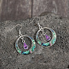 Bohemian Style Zinc Alloy Plastic Dangle Earrings FS-WG6C237-01-4