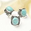 Synthetic Turquoise Adjustable Rings RJEW-I108-02AS-10-1