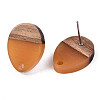 Resin & Walnut Wood Stud Earring Findings MAK-N032-006A-A03-3