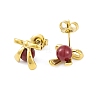 Ion Plating(IP) 304 Stainless Steel Enamel Stud Earrings for Women EJEW-A049-18G-01-2