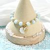 Natural Aquamarine Bead Bracelets BJEW-JB14149-02-1