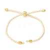 Adjustable Round Braided Microfiber Leather Cord Bracelet Making KK-CBAC260-01G-33-1