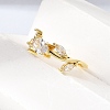 Brass Micro Pave Cubic Zirconia Cuff Open Rings CU-CBA108A-13G-02-3