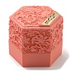 Embossed Hexagon Plastic Pendant Necklace Storage Boxes LS-CON-P020-B02-2